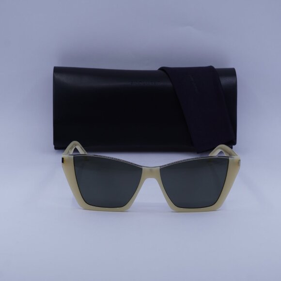 Saint Laurent SL369 KATE 004 Cat Eye Sunglasses - Ivory/Grey - Picture 3 of 10